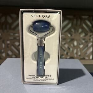 NEW NIB Sephora Blue Aventurine Facial Roller Calming Travel De Puffing SEALED